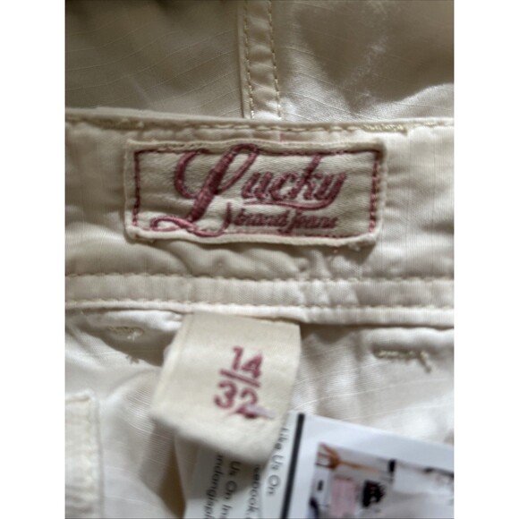 Lucky Brabd Ivory Mid Rise Easy Fit Crop Embroidered Pants Size 14 - Picture 8 of 9